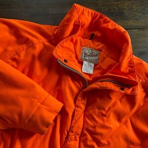 Vintage Woolrich Jacket Men XL Orange Blaze Hunting Field Coat Thermolite 3262WS